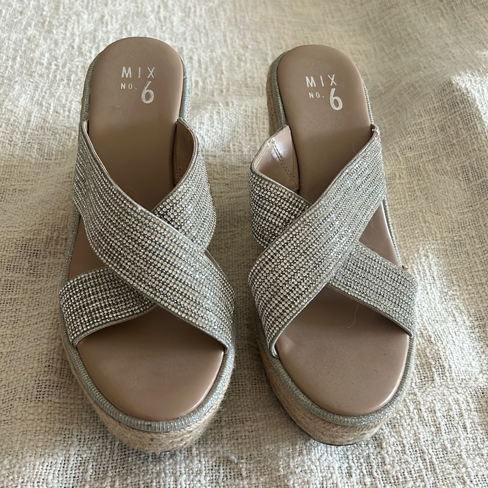 Espadrille wedges rhinestone sparkly wedding mother of bride